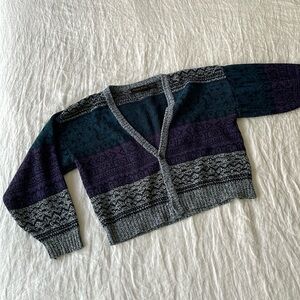 Vintage Grandpa Cropped Cardigan